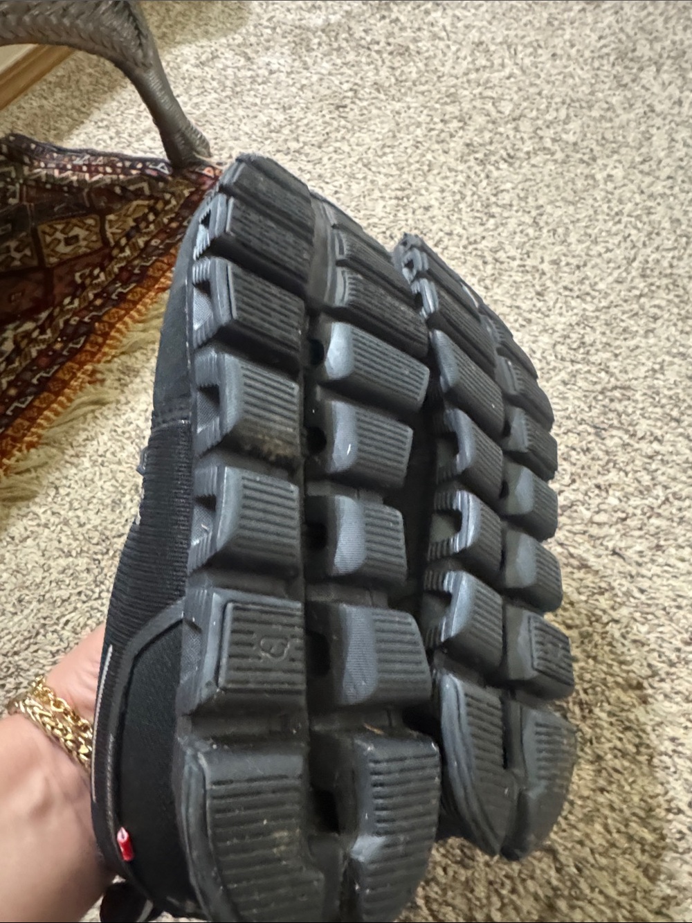 On Running Men's Black Athletic Sneakers with Subtle Gray Accents - Picture 9 of 13